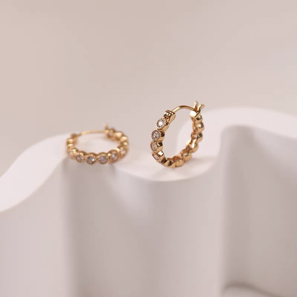 Gold hoop earrings 18k gold plated 925 sterling silver